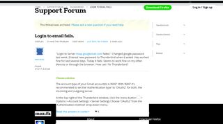 
                            4. Login to email fails. | Thunderbird Support Forum | Mozilla Support