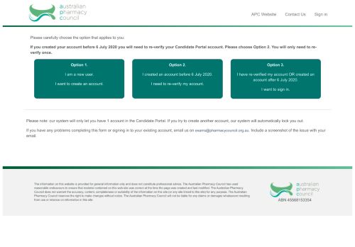 
                            7. Login to existing account · Australian Pharmacy Council