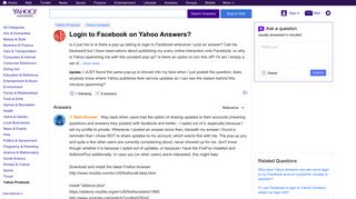 
                            2. Login to Facebook on Yahoo Answers? | Yahoo Answers