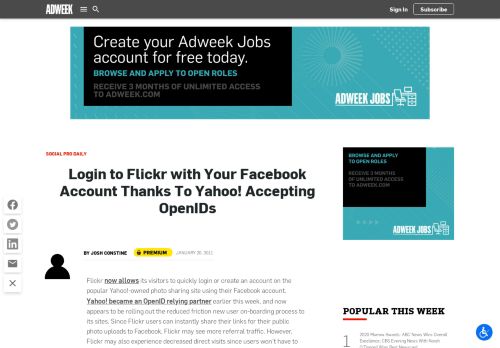 
                            10. Login to Flickr with Your Facebook Account Thanks To Yahoo! - Adweek