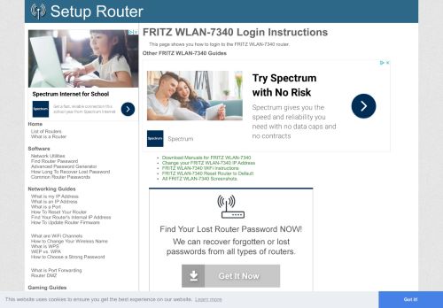 
                            8. Login to FRITZ WLAN-7340 Router - SetupRouter