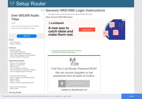 
                            1. Login to Genexis HRG1000 Router - SetupRouter