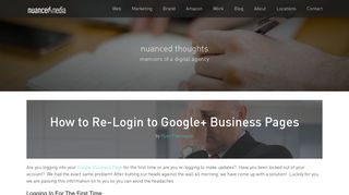 
                            12. Login to Google+ Business Pages: How to Re-Login - Nuanced Media