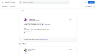 
                            6. Login to Google photo - Google Product Forums