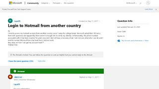 
                            1. Login to Hotmail from another country - Microsoft Community