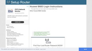 
                            2. Login to Huawei B683 Router - SetupRouter