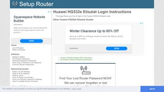 
                            8. Login to Huawei HG532e Etisalat Router - SetupRouter