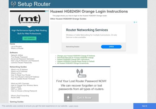 
                            11. Login to Huawei HG8245H Orange Router - SetupRouter