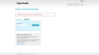 
                            3. Login to Internet banking - Equa bank Internet banking LOGIN