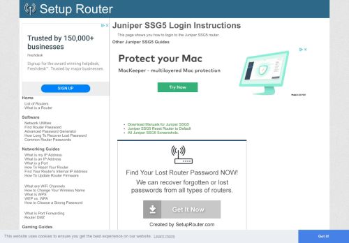 
                            4. Login to Juniper SSG5 Router - SetupRouter