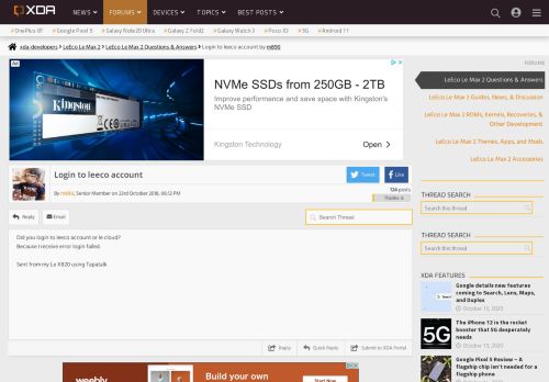 
                            6. Login to leeco account | LeEco Le Max 2 - XDA Forums - XDA Developers