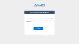 
                            9. LogIn to mail admin panel - LiveDNS