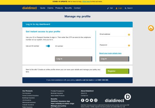 
                            5. Login to manage your policy | Dialdirect