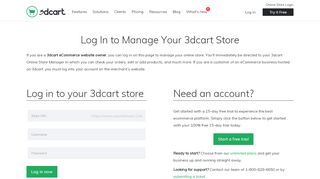 
                            1. Login to manager your online store | 3dcart