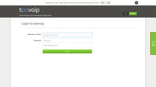 
                            4. Login to member area | toovoip - Low cost calls abroad