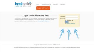 
                            8. Login To Member's Area | Bestseller Income Seminar