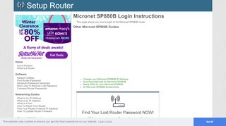 
                            5. Login to Micronet SP880B Router - SetupRouter