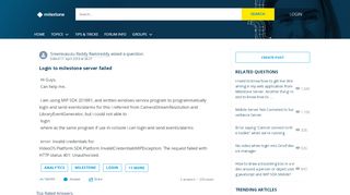 
                            2. Login to milestone server failed - the milestone developer forum