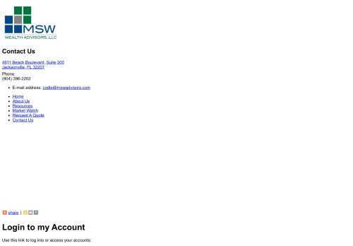 
                            4. Login to my Account : MSW Wealth Advisors, LLC