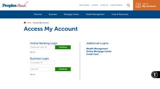 
                            9. Login To My Account - Peoples Bank