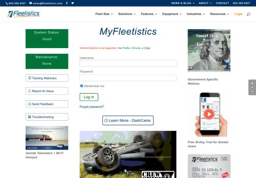 
                            7. Login to MyFleetistics Fleet Management Portal. GPS for Vehicles ...