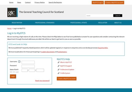 
                            12. Login to MyGTCS | General Teaching Council for Scotland