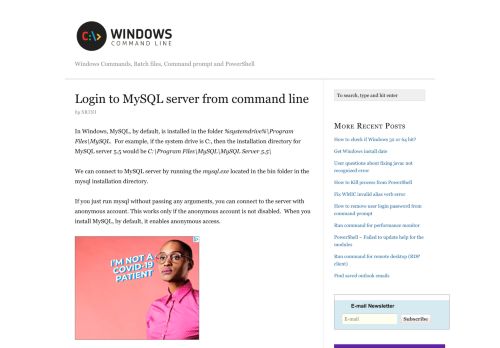 
                            10. Login to MySQL server from command line - Windows Command Line