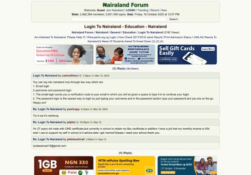 
                            6. Login To Nairaland - Education - Nigeria - Nairaland Forum