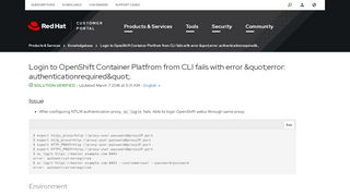 
                            12. Login to OpenShift Container Platfrom from CLI fails with error &quot ...