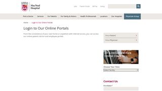 
                            7. Login to Our Online Portals | MacNeal Hospital | Berwyn