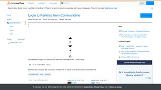 
                            3. Login to Perforce from Commandline - Stack Overflow