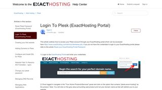 
                            11. Login To Plesk (ExactHosting Portal) – ExactHosting