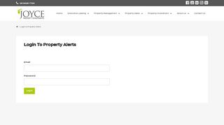 
                            13. Login to Property Alerts | Joyce Property Investments