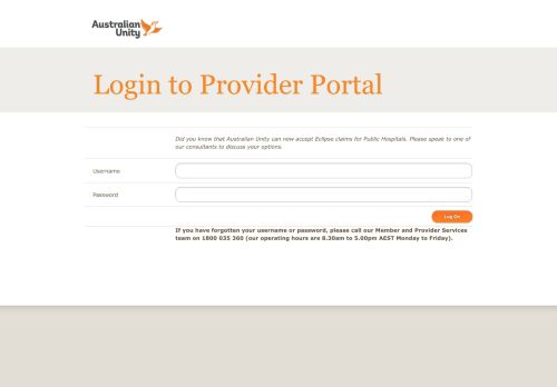 
                            11. Login to Provider Portal - Australian Unity