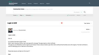 
                            4. Login to SAW - Hewlett Packard Enterprise Community