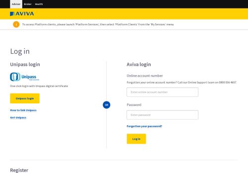 
                            8. Login to secure services - Aviva For Advisers