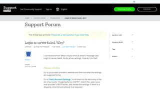 
                            5. Login to server failed. Why? | Thunderbird Support Forum | Mozilla ...