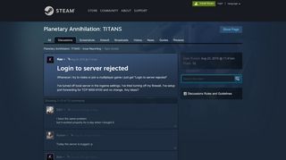
                            4. Login to server rejected :: Planetary Annihilation: TITANS Issue ...