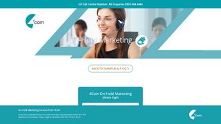 
                            11. Login to setup your on-hold marketing - 4com | On hold services