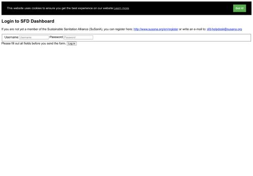 
                            11. Login to SFD Dashboard - Sustainable Sanitation Alliance