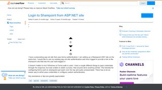 
                            12. Login to Sharepoint from ASP.NET site - Stack Overflow