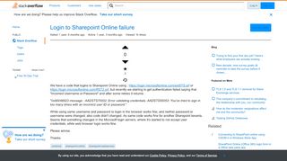 
                            10. Login to Sharepoint Online failure - Stack Overflow