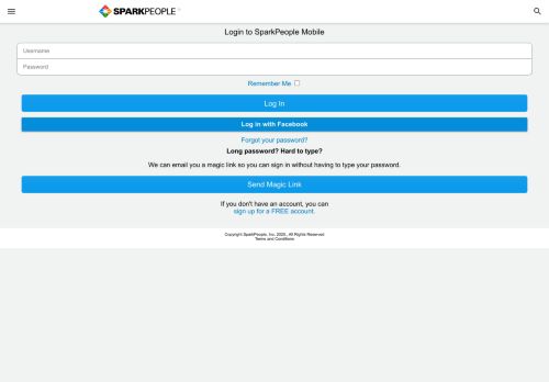 
                            2. Login to SparkPeople Mobile