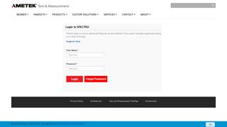 
                            5. Login to SPECTRO - AMETEK Test and Measurement