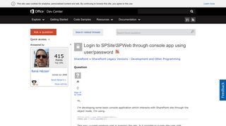 
                            1. Login to SPSite\SPWeb through console app using user/password ...
