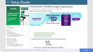 
                            5. Login to Technicolor TC7200-U Router - SetupRouter