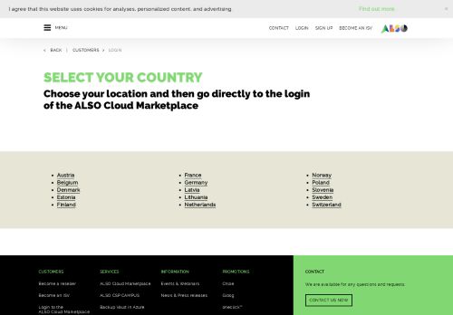 
                            1. Login to the ALSO Cloud Marketplace