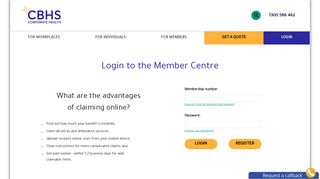 
                            2. Login to the CBHS Corporate Health Member Centre
