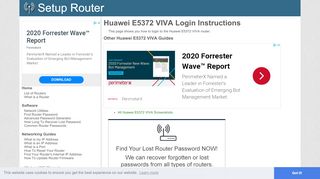 
                            1. Login to the Huawei E5372 VIVA Router - SetupRouter