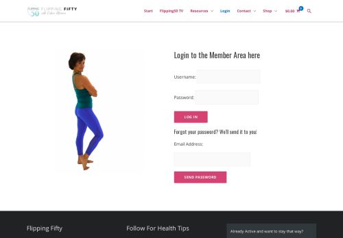 
                            8. Login To the Members Area | FlippingFifty: Health, Exercise ...